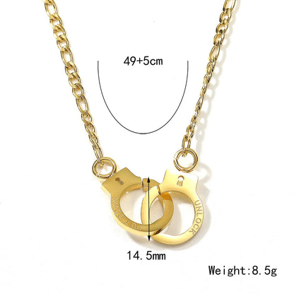 Wholesale Jewelry Lady Geometric Letter Titanium Steel Plating Pendant Necklace