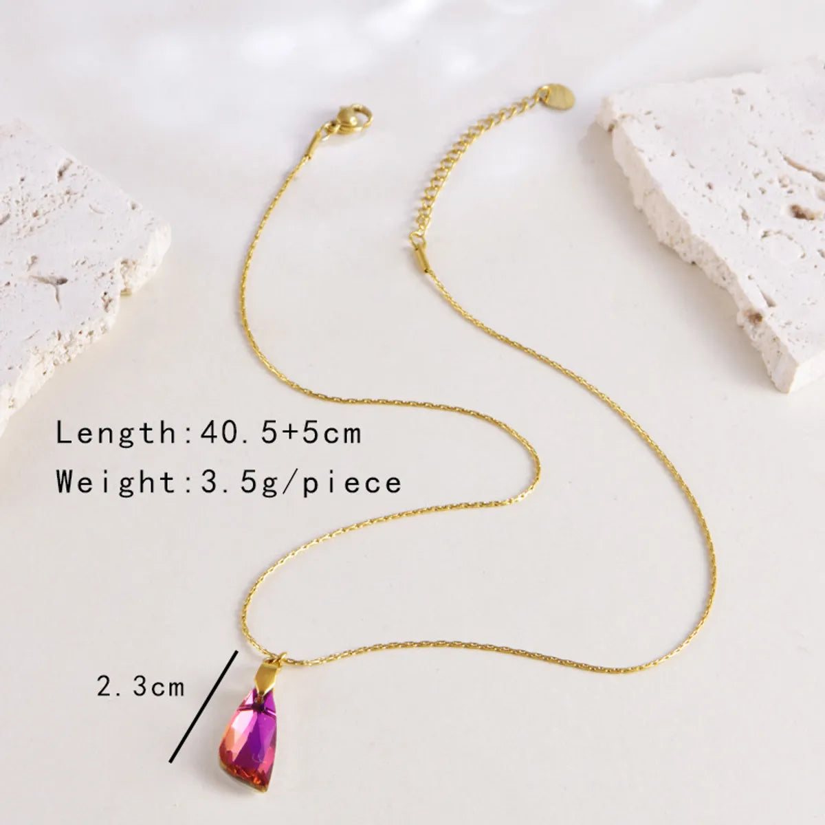 Wholesale Jewelry Lady Geometric Star Heart Shape Titanium Steel Glass Irregular Plating Inlay Earrings Necklace