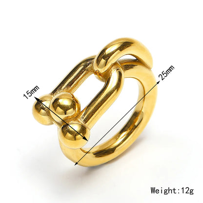 Wholesale Jewelry Lady Geometric Titanium Steel Plating Rings