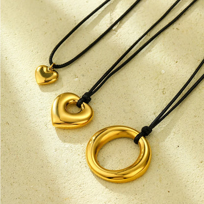 Wholesale Jewelry Lady Heart Shape 304 Stainless Steel Plating Pendant Necklace