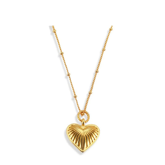 Wholesale Jewelry Lady Heart Shape Titanium Steel 18K Gold Plated Pendant Necklace