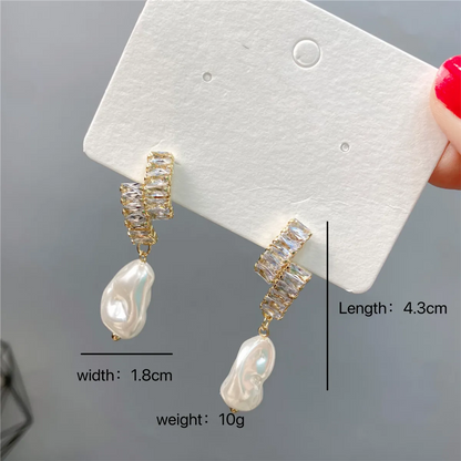 Wholesale Jewelry Lady Irregular Alloy Artificial Diamond Inlay Drop Earrings