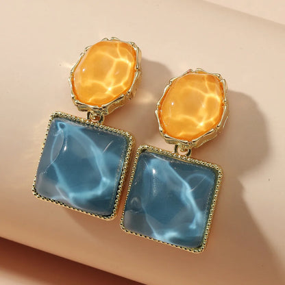 Wholesale Jewelry Lady Square Resin Drop Earrings