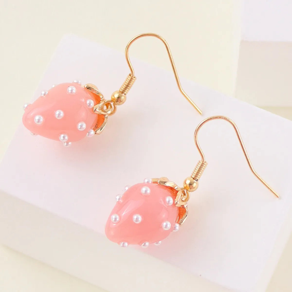 1 Pair Lady Sweet Fruit Resin Earrings