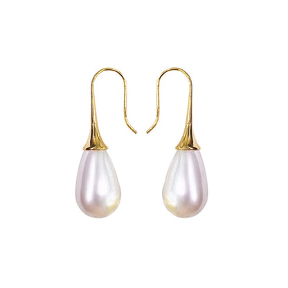 Wholesale Jewelry Lady Water Droplets Alloy Artificial Pearls Plating Inlay Ear Hook