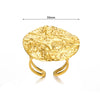 Wholesale Jewelry Lava Pleated Hammer Pattern Stainless Steel Ring With Geometric Wave Design And Electroplating Treatment Unisex