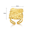 Wholesale Jewelry Lava Pleated Hammer Pattern Stainless Steel Ring With Geometric Wave Design And Electroplating Treatment Unisex