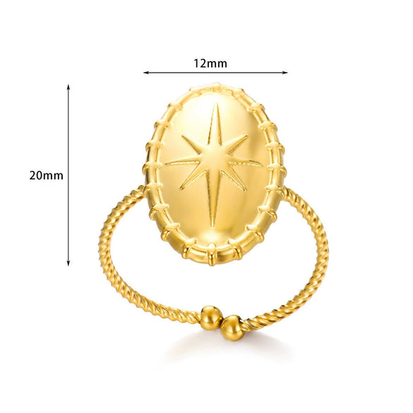 Wholesale Jewelry Lava Pleated Hammer Pattern Stainless Steel Ring With Geometric Wave Design And Electroplating Treatment Unisex