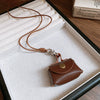 Wholesale Jewelry Leather Geometric Hand Knitted Croissant Smiley Face Bread Pendant Clavicle Chain