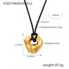 Wholesale Jewelry Leather Rope Adjustable Necklace For Women Heavy Industry Curved Surface Design 316L Stainless Steel Pvd Plated Geometric Style