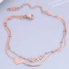 Fashion Letter Titanium Steel Double Layer Women'S Anklet