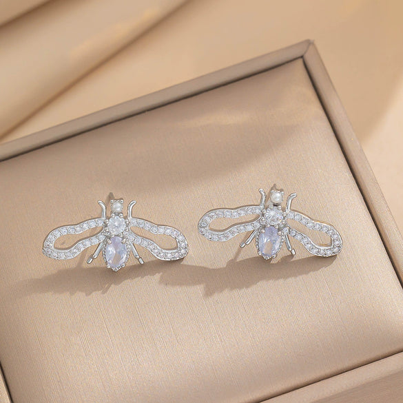 Wholesale Jewelry Light Luxury Copper Zircon Earrings Necklace Set With Real Gold Plated And Cartoon Characters Design