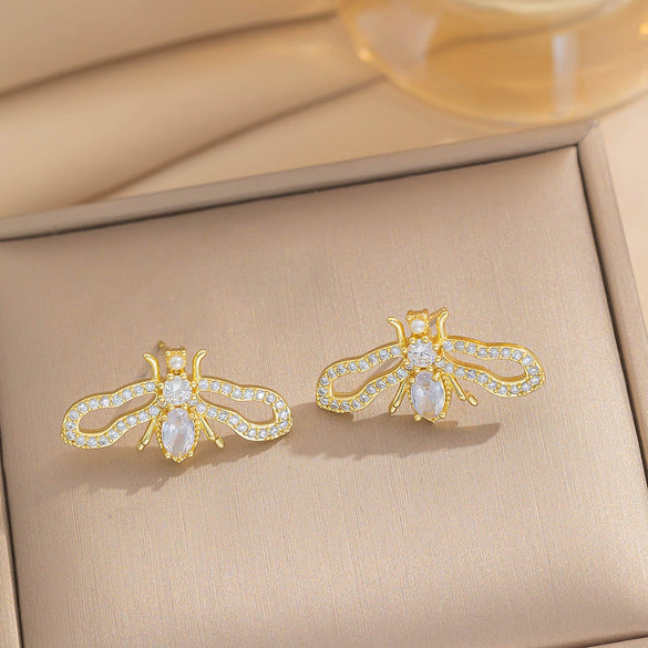Wholesale Jewelry Light Luxury Copper Zircon Earrings Necklace Set With Real Gold Plated And Cartoon Characters Design