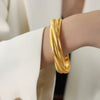 Wholesale Jewelry Light Luxury Fashion Gold Plated 316L Stainless Steel Snake Shaped Winding Elastic Bracelet For Women