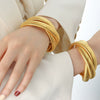 Wholesale Jewelry Light Luxury Fashion Gold Plated 316L Stainless Steel Snake Shaped Winding Elastic Bracelet For Women