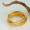 Wholesale Jewelry Light Luxury Fashion Gold Plated 316L Stainless Steel Snake Shaped Winding Elastic Bracelet For Women