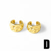 Wholesale Jewelry Light Luxury Geometric Copper 18K Gold Plated Ear Clips