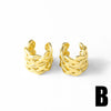 Wholesale Jewelry Light Luxury Geometric Copper 18K Gold Plated Ear Clips