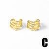 Wholesale Jewelry Light Luxury Geometric Copper 18K Gold Plated Ear Clips