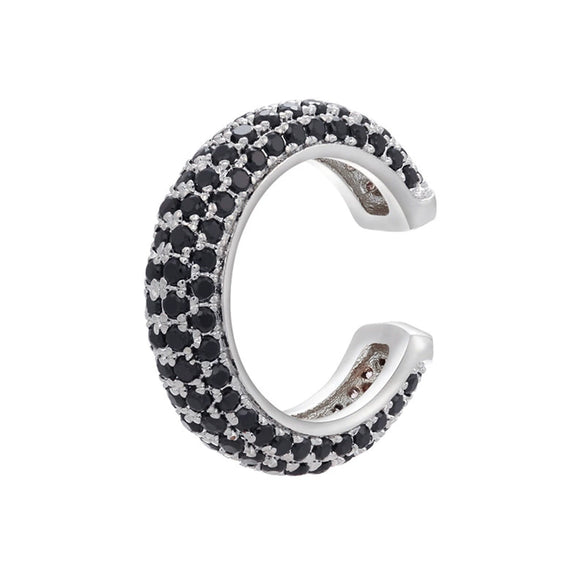 Wholesale Jewelry Light Luxury Geometric Copper 18K Goldplated Microinlaid Colored Diamond Ear Bone Clip Earrings
