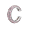 Wholesale Jewelry Light Luxury Geometric Copper 18K Goldplated Microinlaid Colored Diamond Ear Bone Clip Earrings