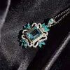 Wholesale Jewelry Light Luxury Geometric Copper Mixed Gem Inlay Imitation Zircon Pendant Necklace