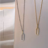 Wholesale Jewelry Light Luxury Geometric Double Ring Pendant 925 Sterling Silver Necklace With 14K Gold Plating And Microinlay Ochain For Women