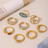 Wholesale Jewelry Light Luxury Geometric Irregular Titanium Steel Enamel Glaze Electroplated Ring