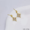 Wholesale Jewelry Light Luxury Geometric Quadrilateral Copper Inlaid Zircon Electroplated Pendant Necklace And Earrings Set For Women