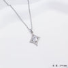 Wholesale Jewelry Light Luxury Geometric Quadrilateral Copper Inlaid Zircon Electroplated Pendant Necklace And Earrings Set For Women