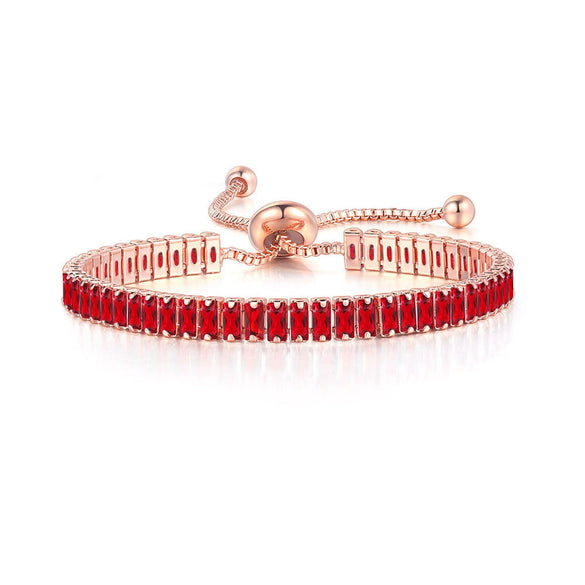 Wholesale Jewelry Light Luxury Geometric Rectangular Zircon Copper Electroplated Bracelet For Women