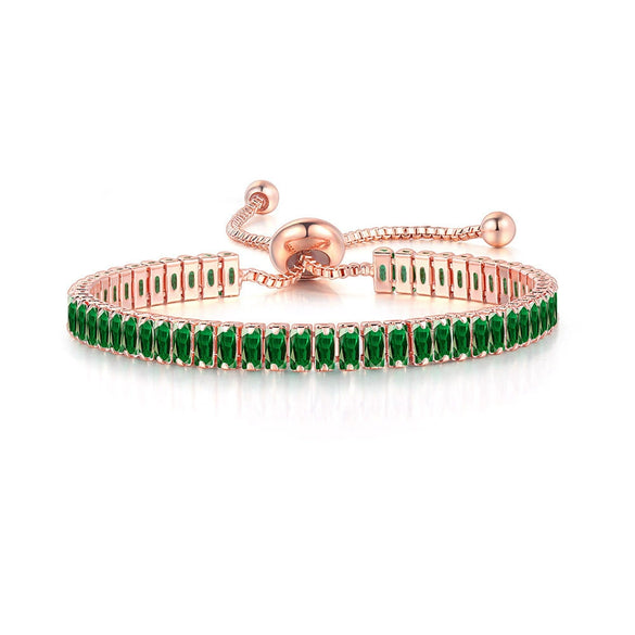 Wholesale Jewelry Light Luxury Geometric Rectangular Zircon Copper Electroplated Bracelet For Women