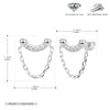 Wholesale Jewelry Light Luxury Geometric S925 Sterling Silver Threaded Earrings With Zirconium Inlaid And Electroplating