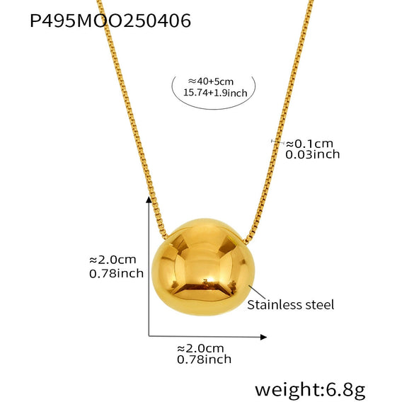 Wholesale Jewelry Light Luxury Geometric Stainless Steel And Titanium Steel Plated Gold Pendant Clavicle Necklace For Women