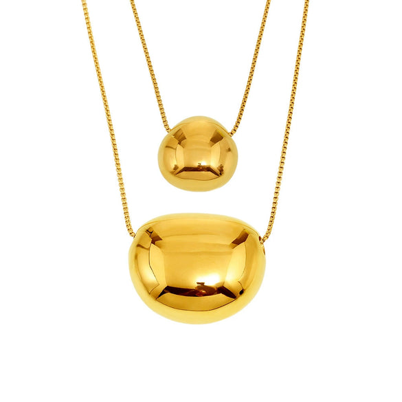 Wholesale Jewelry Light Luxury Geometric Stainless Steel And Titanium Steel Plated Gold Pendant Clavicle Necklace For Women
