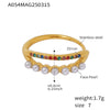 Wholesale Jewelry Light Luxury Geometric Stainless Steel 18K Gold Plated Ring For Women