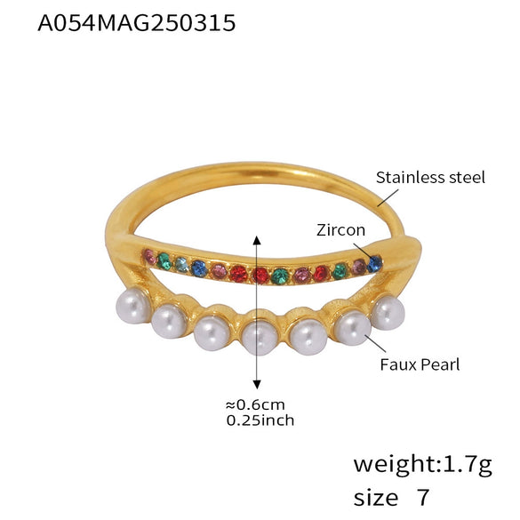 Wholesale Jewelry Light Luxury Geometric Stainless Steel 18K Gold Plated Ring For Women