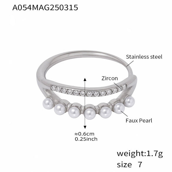 Wholesale Jewelry Light Luxury Geometric Stainless Steel 18K Gold Plated Ring For Women