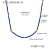 Wholesale Jewelry Light Luxury Geometric Stainless Steel Natural Lapis Lazuli Beaded Necklace 18K Gold Plated