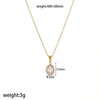 Wholesale Jewelry Light Luxury Geometric Stainless Steel Necklace With Rhinestones And O Chain For Women