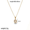 Wholesale Jewelry Light Luxury Geometric Stainless Steel Necklace With Rhinestones And O Chain For Women