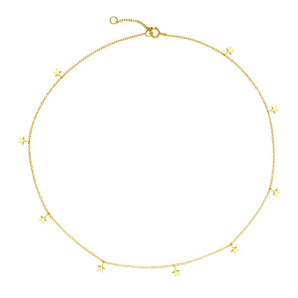 Wholesale Jewelry Light Luxury Geometric Star 925 Silver Snake Bone Chain Necklace