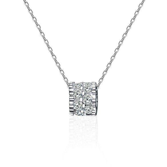 Wholesale Jewelry Light Luxury Geometric 925 Sterling Silver And Diamond Pendant Necklace For Women