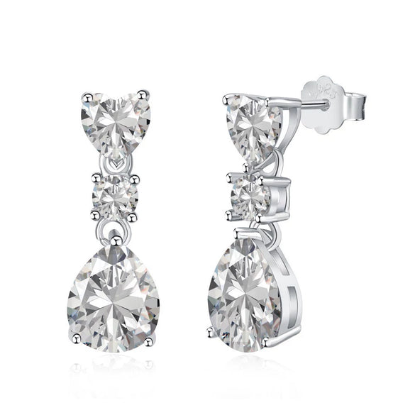Wholesale Jewelry Light Luxury Geometric 925 Sterling Silver Mixed Gem Inlay Electroplated Ring Earrings Necklace Set