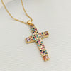 Wholesale Jewelry Light Luxury Geometric Titanium Steel And Copper Cross Pendant O Chain Necklace For Women