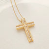 Wholesale Jewelry Light Luxury Geometric Titanium Steel And Copper Cross Pendant O Chain Necklace For Women