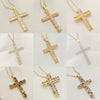 Wholesale Jewelry Light Luxury Geometric Titanium Steel And Copper Cross Pendant O Chain Necklace For Women