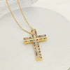 Wholesale Jewelry Light Luxury Geometric Titanium Steel And Copper Cross Pendant O Chain Necklace For Women