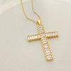 Wholesale Jewelry Light Luxury Geometric Titanium Steel And Copper Cross Pendant O Chain Necklace For Women