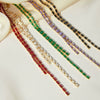Wholesale Jewelry Light Luxury Geometric Titanium Steel Inlaid With Colorful Rectangular Zircon Necklace